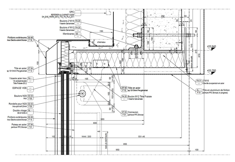 Incide Engineering design details facade luxury complex Sporting d'Hiver Monaco