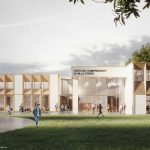 Scuola Villa Ferro Fidenza vista frontale rendering