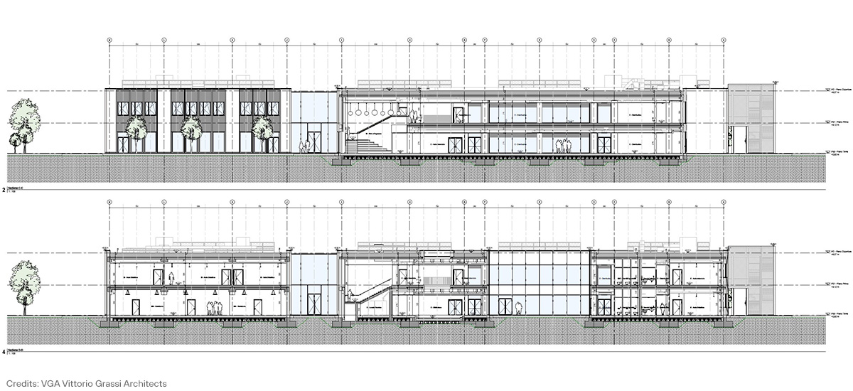 Villa Ferro Comprehensive Institute Fidenza sections nearly zero emission building