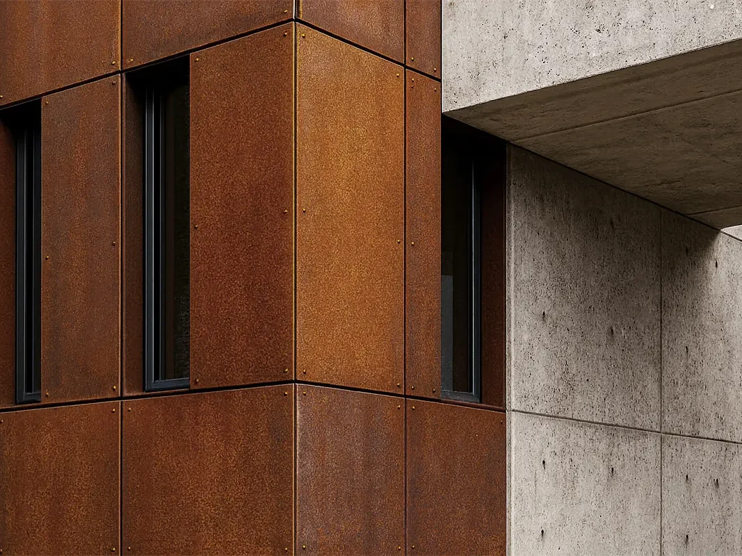 facciata ventilata acciaio corten